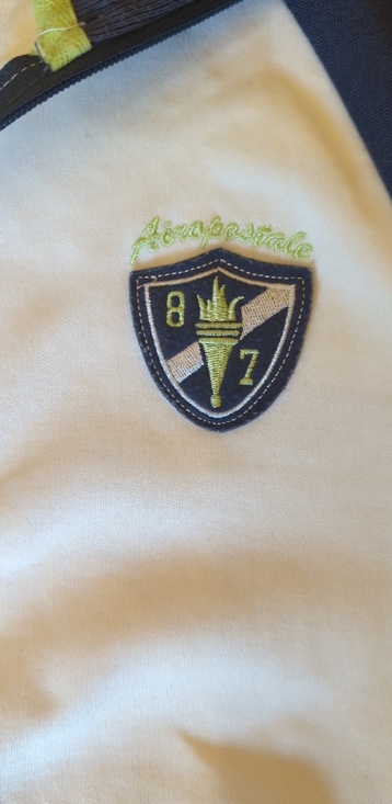 Y2K Aeropostale Blue and White Track Jacket Full-Zipper - Picture 3 of 8